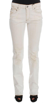 Costume National White Cotton Slim Fit Bootcut Jeans -   -  Costume National.
